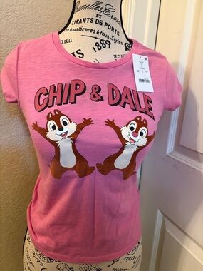 Disney Pink Chip & Dale Girls Short Sleeve Tee